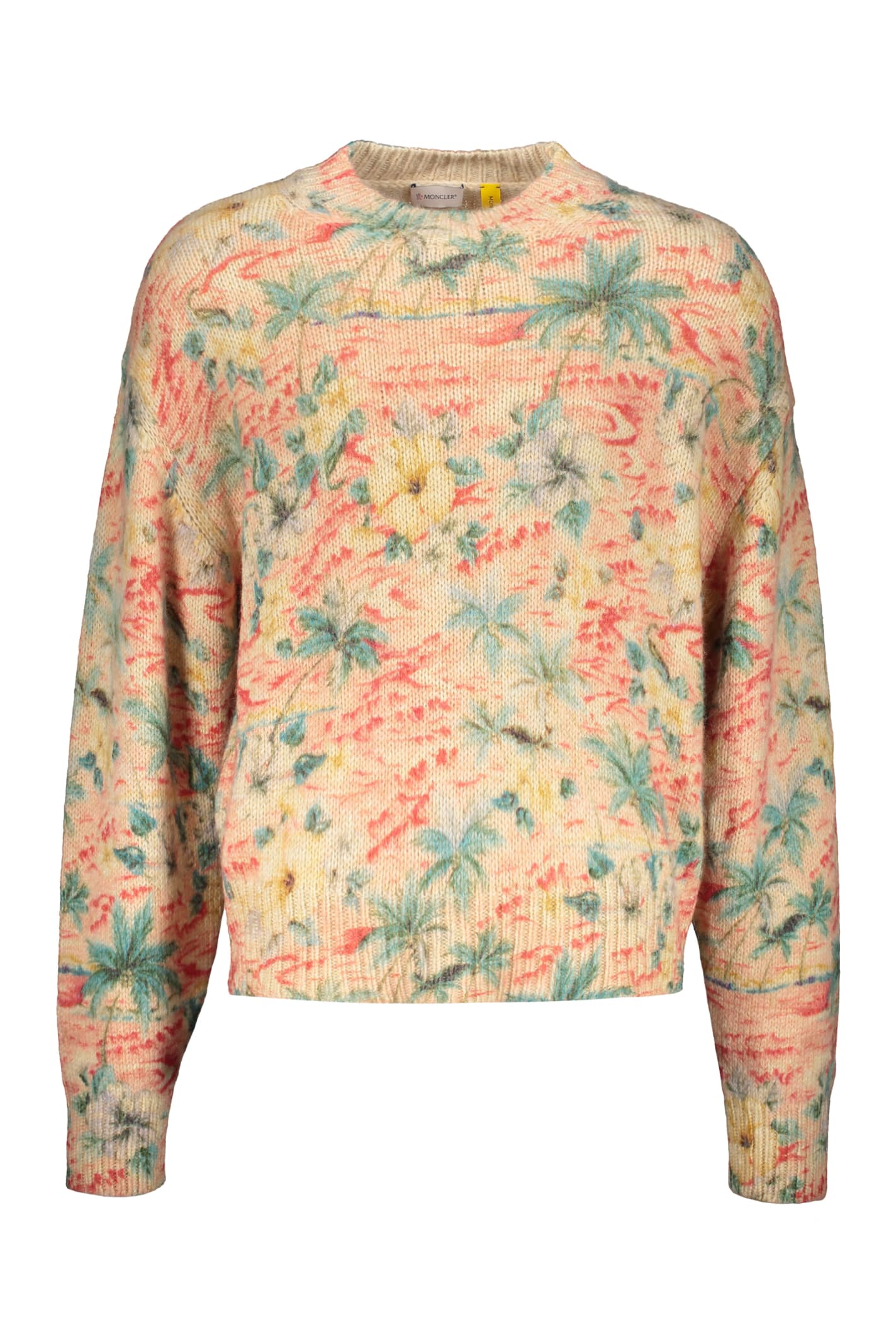 Shop Palm Angels Moncler X  Long Sleeve Crew-neck Sweater In Multicolor