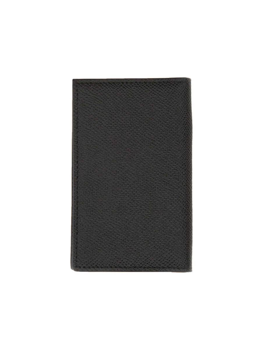 Dolce & Gabbana Black Textured Calf Leather Bi-fold Wallet In Black