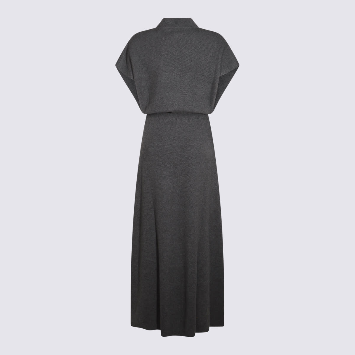 Brunello Cucinelli Ribbed Dress In Gray
