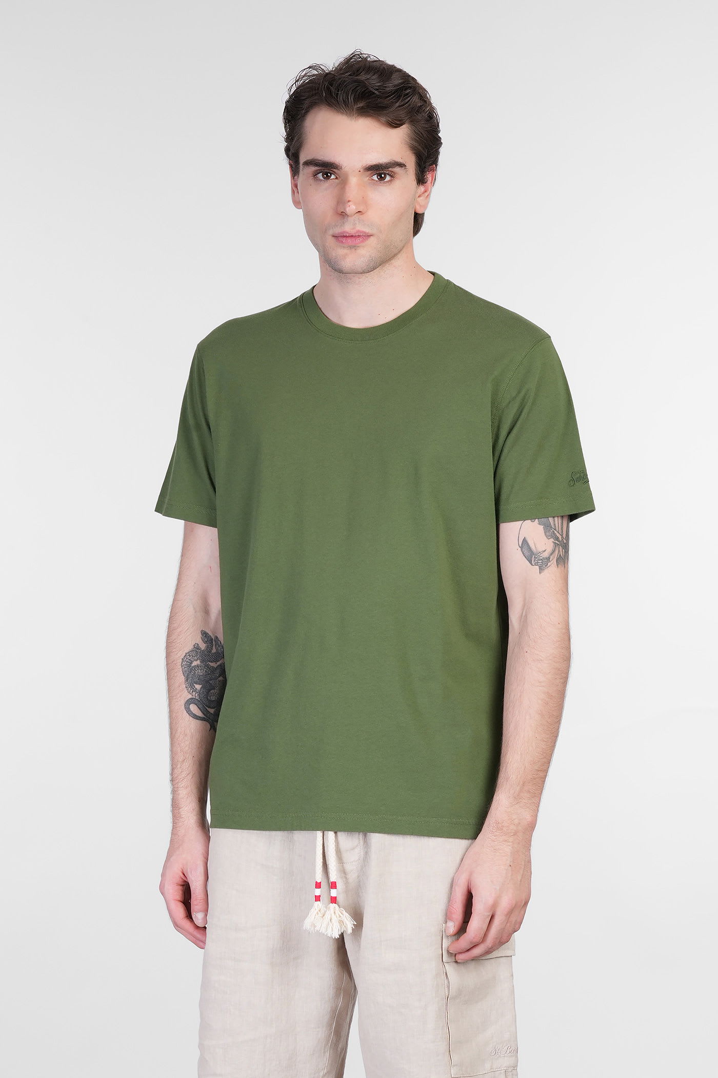Mc2 Saint Barth Dover L T-shirt In Green Cotton In Green
