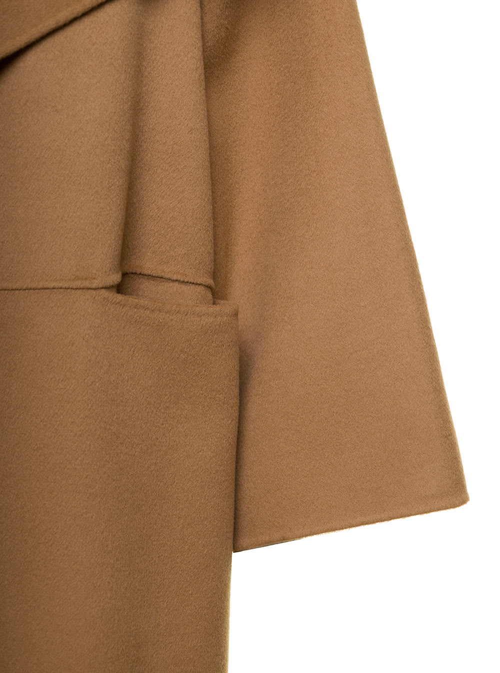 Shop Totême Camel Brown Oversize Coat With Shawl Lapels In Wool And Cashmere Woman Toteme