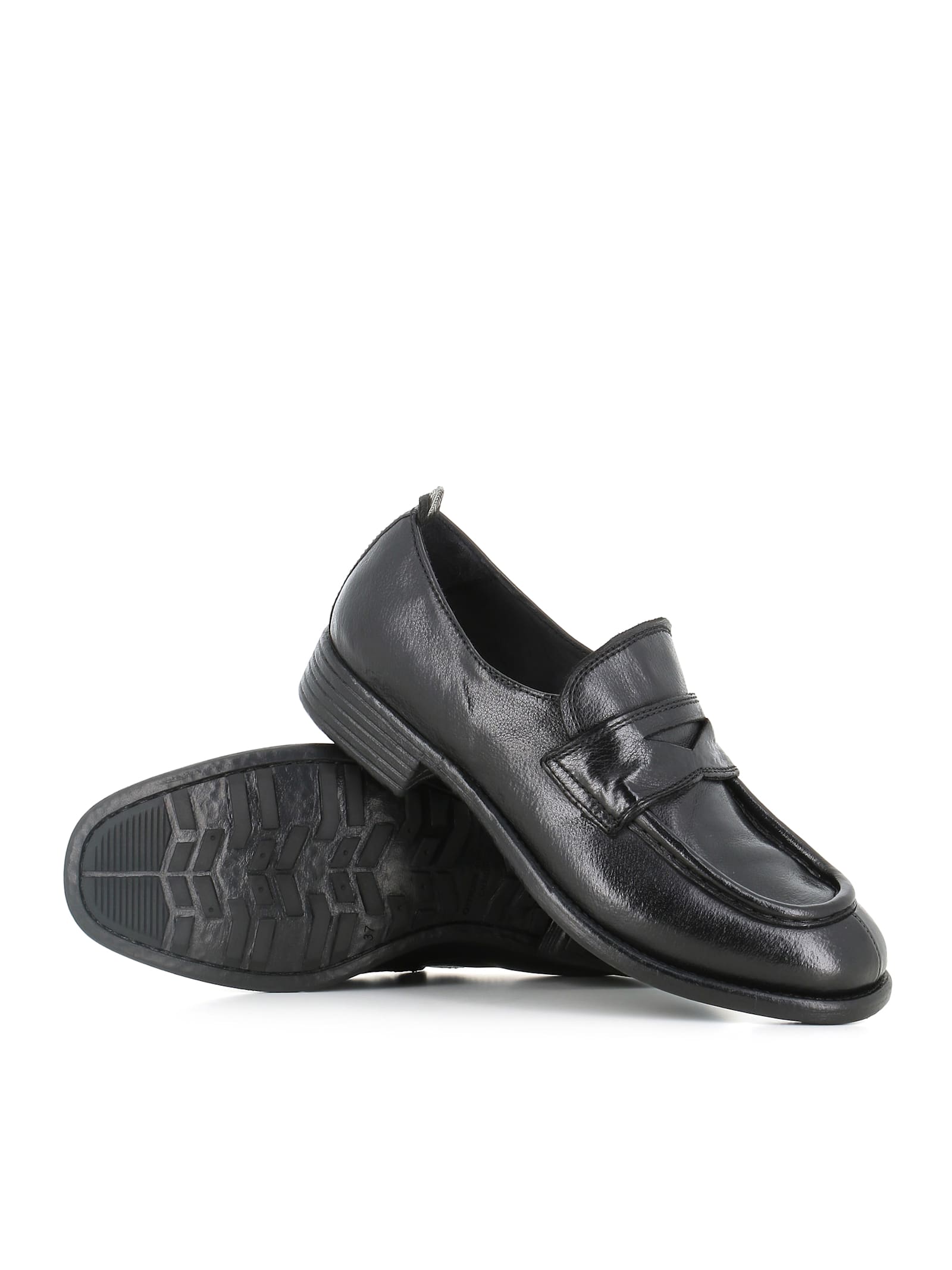 Officine Creative Leather Loafers In Black