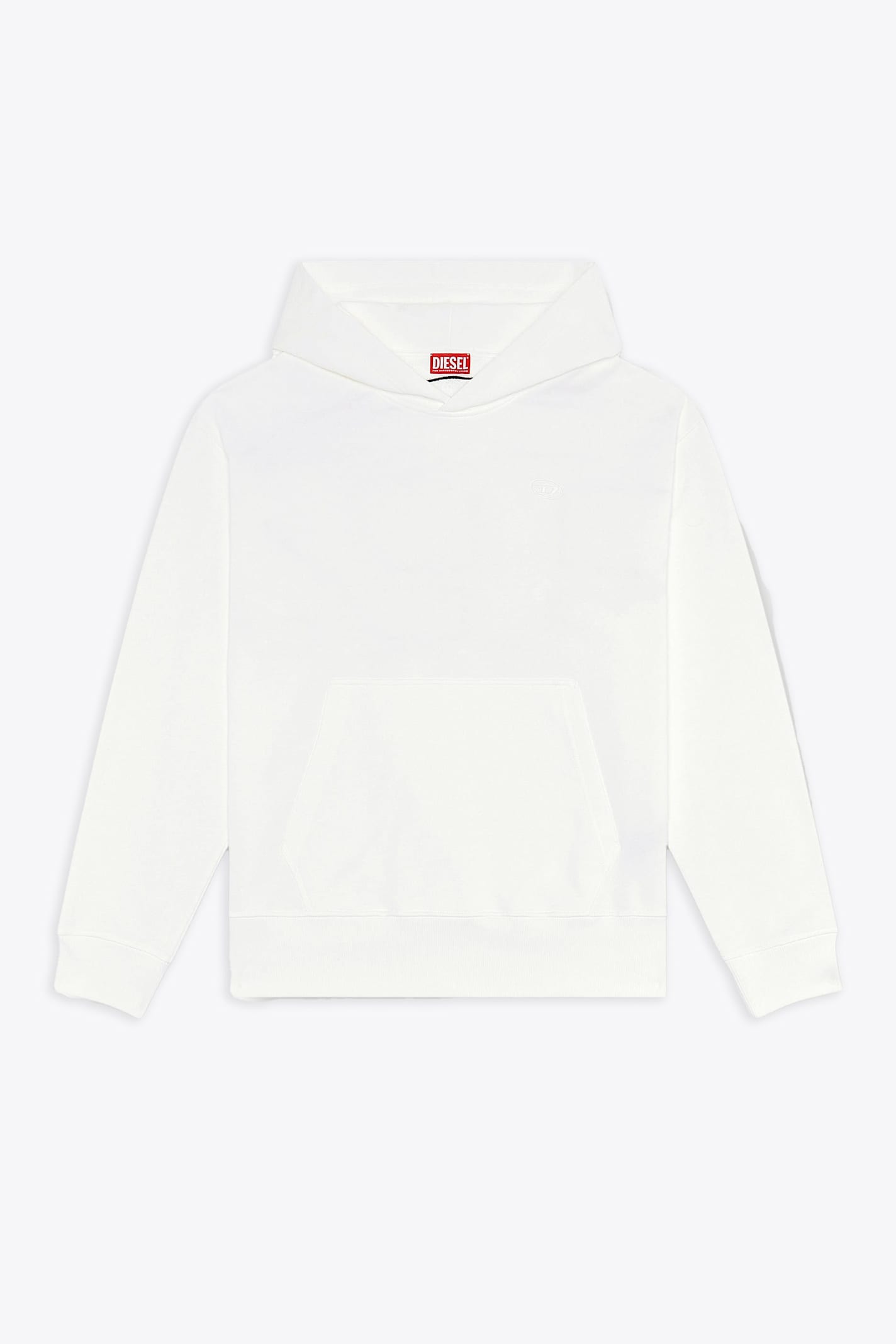 S-macs-hood-megoval-d White cotton hoodie with back logo - S Macs Hood Megoval D