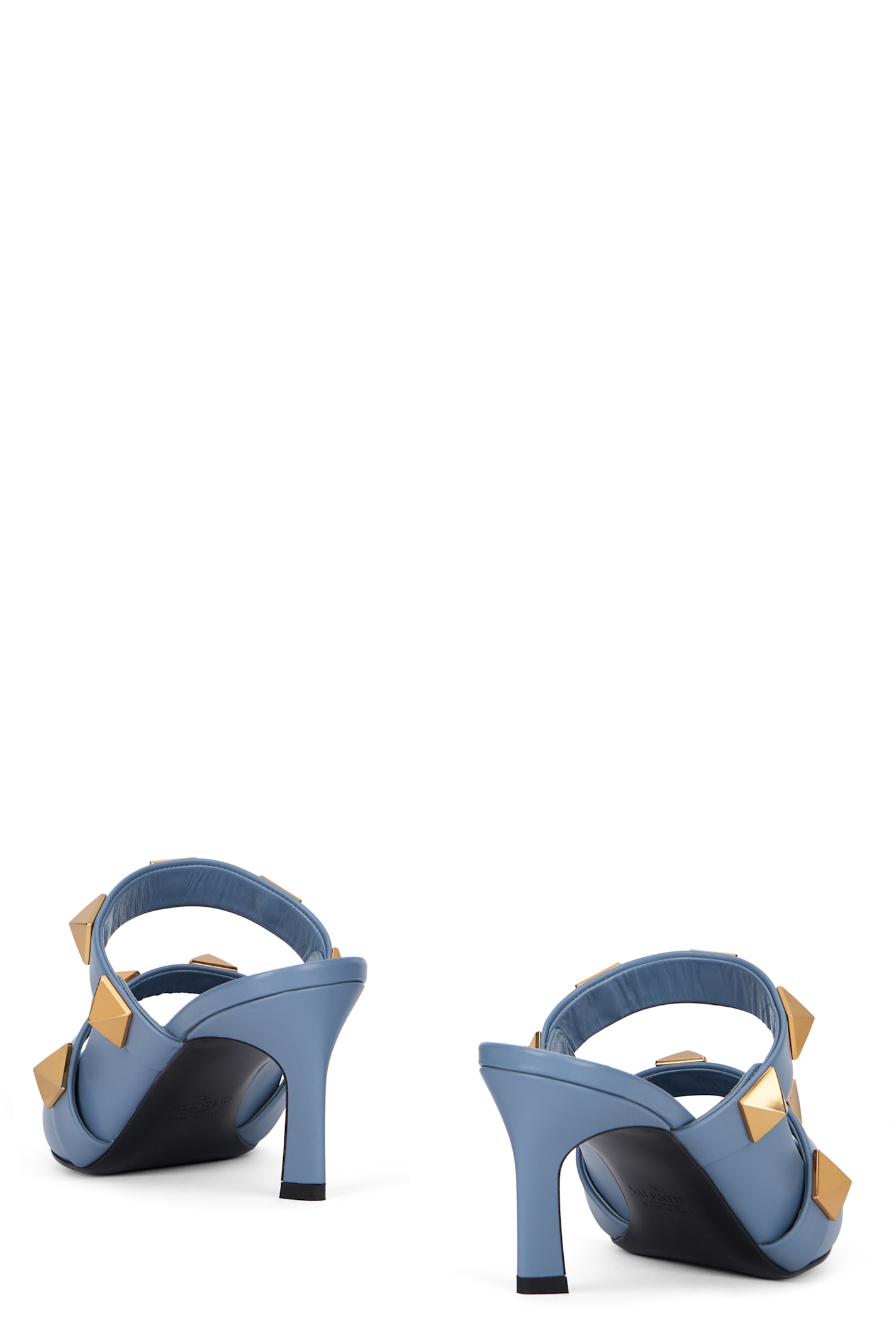 Valentino Studded-strap Mules In Multi