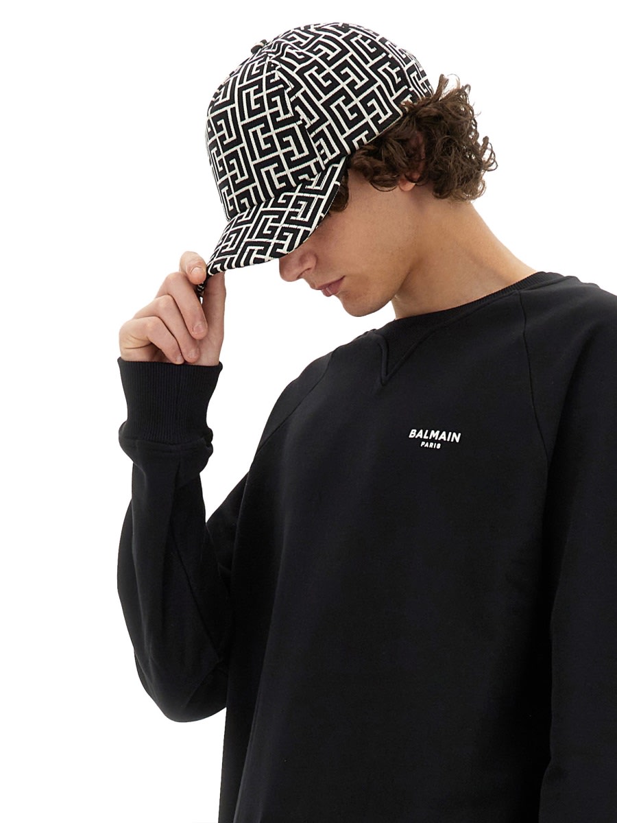 Shop Balmain Sweatshirt With Logo In Black