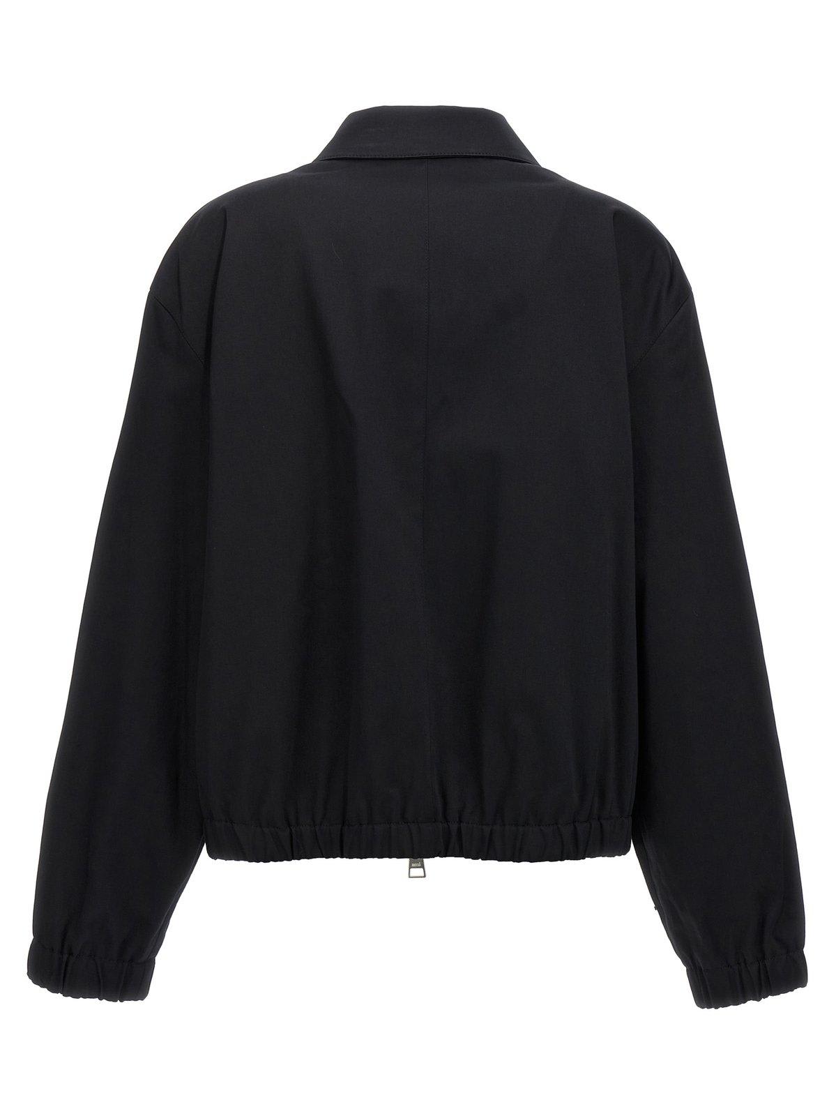 Shop Ami Alexandre Mattiussi Paris Ami De Coeur Zipped Jacket In Black