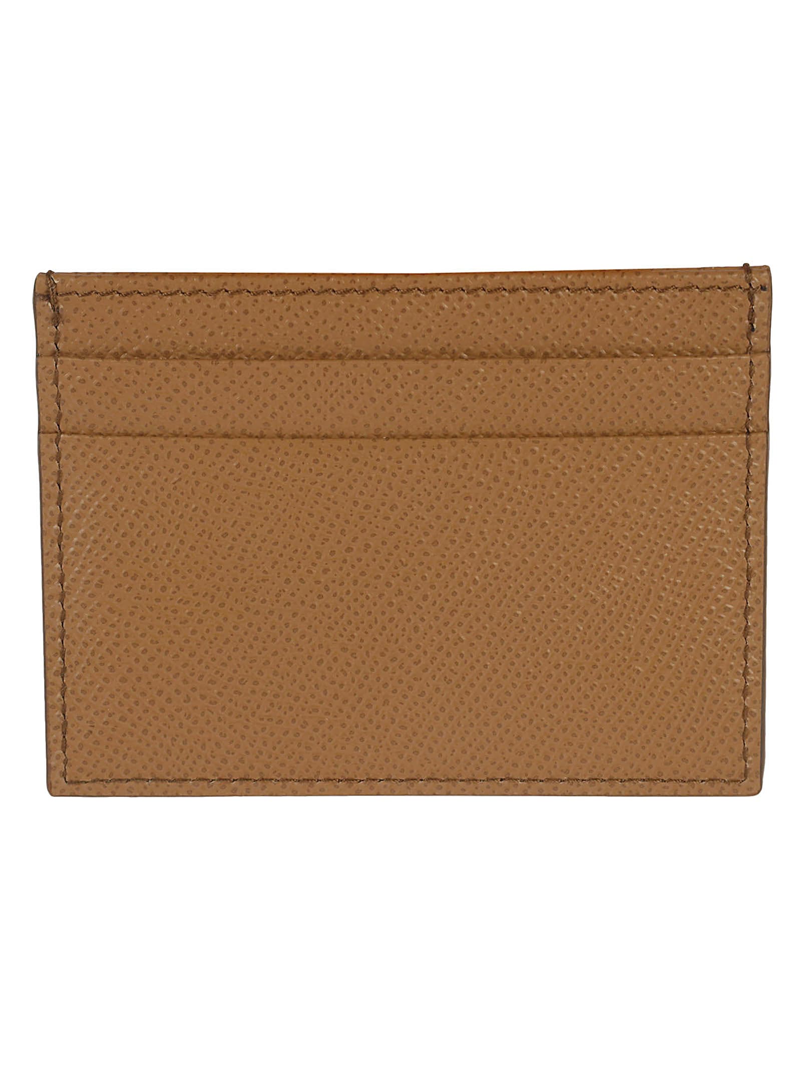 Shop Dolce & Gabbana Logo Plaque Card Holder In Brown