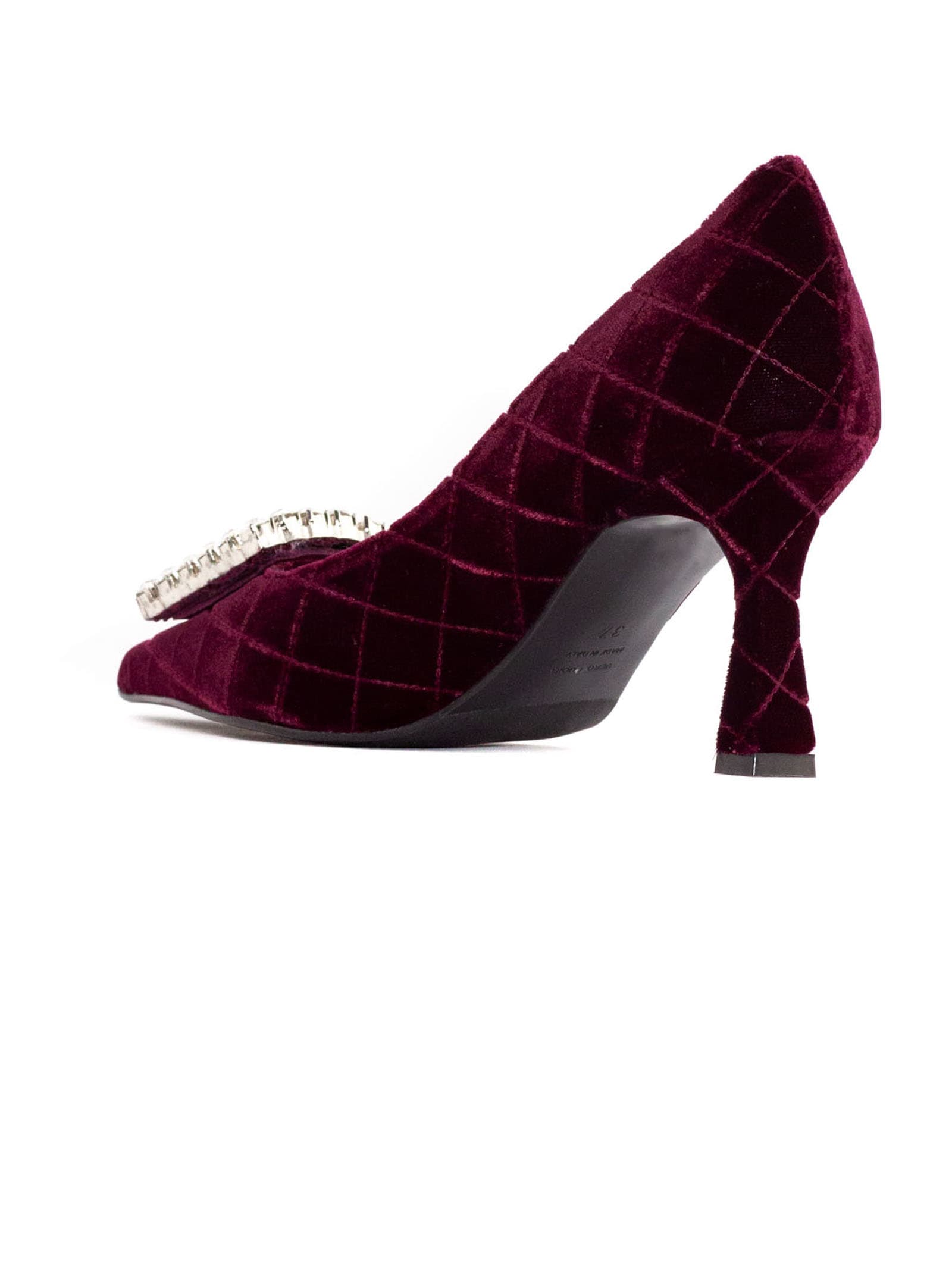 Shop Roberto Festa Bordeaux Quilted Velvet Lilly Pumps