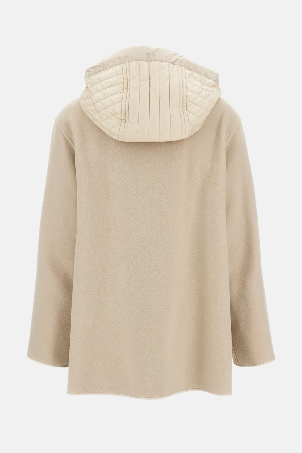 Fay Two-material Wool And Cashmere Caban Coat In Brown