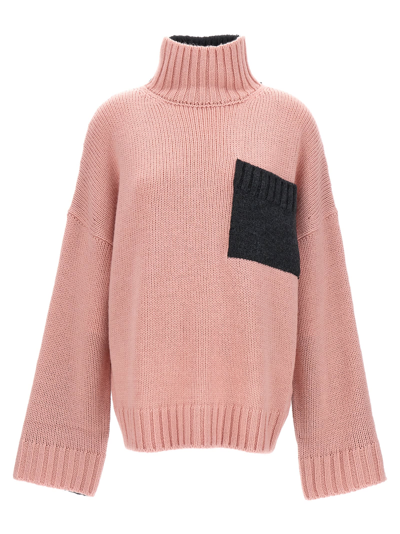 Shop Jw Anderson Logo Embroidery Two-color Sweater In Multicolor