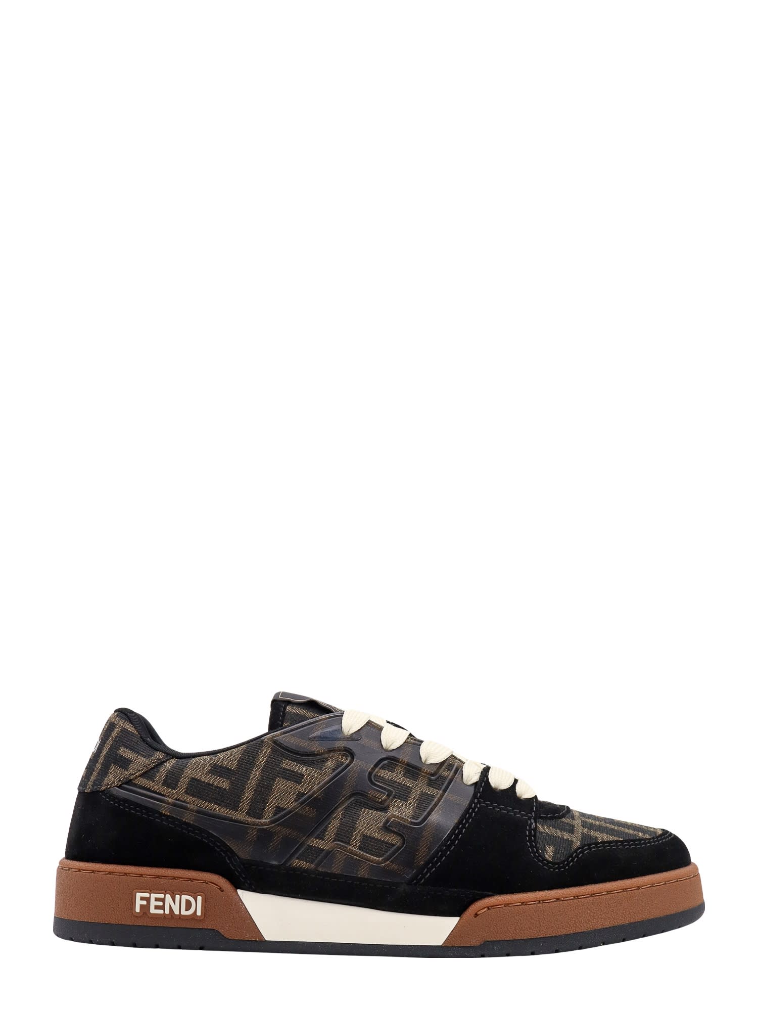 Shop Fendi Match Sneakers In Brown