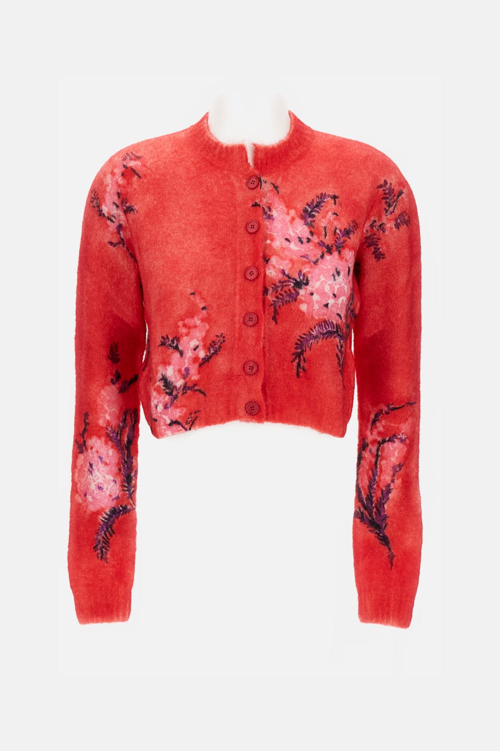 Des_phemmes Des Phemmes Short Cardigan With Print In Red