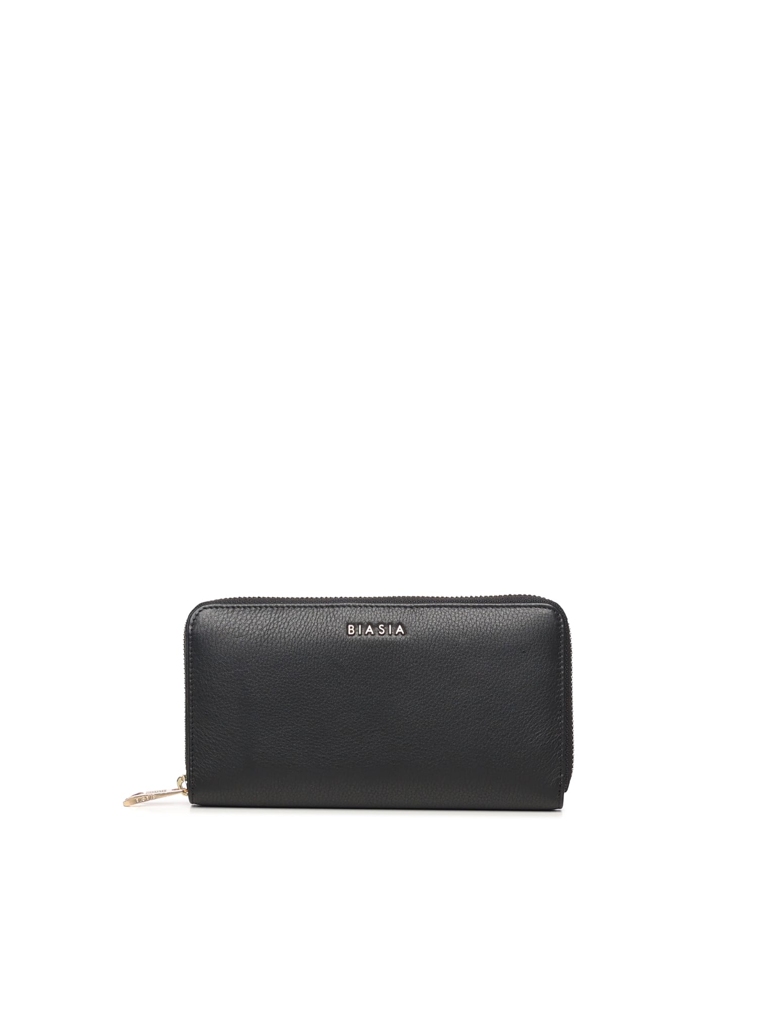 Biasia Leather Wallet With Logo In Gray