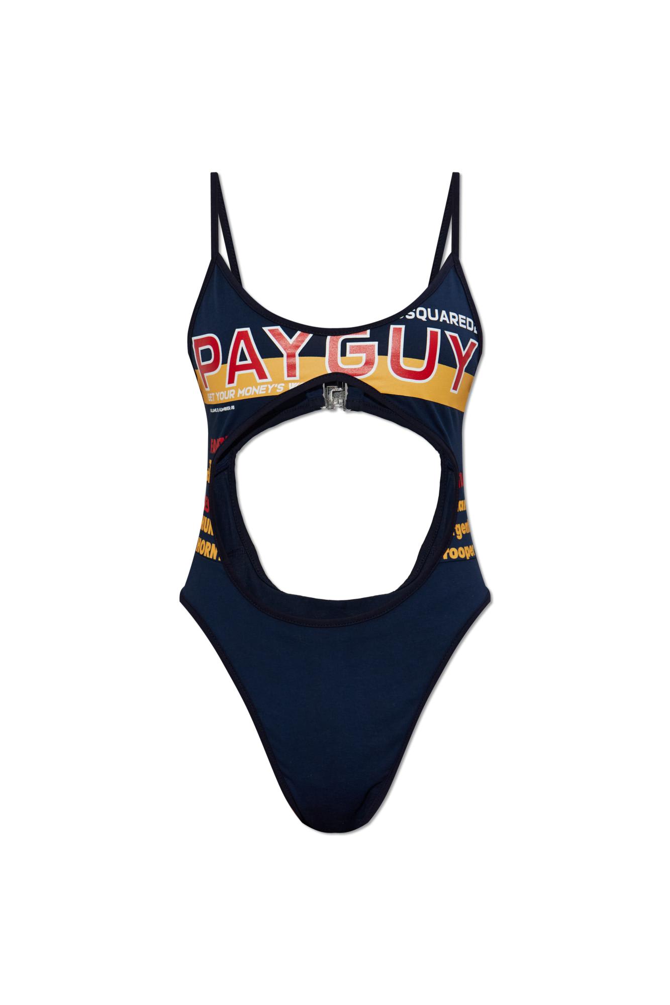 Dsquared2 Multicolour Cut-out Bodysuit Adjustable Straps In Blue