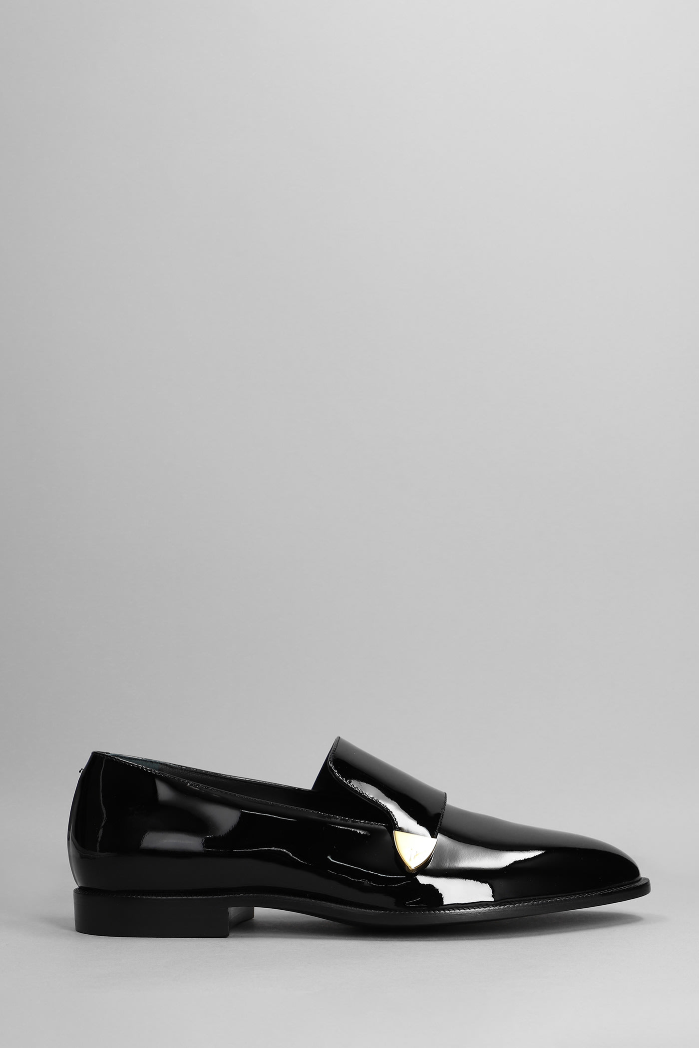 Giuseppe Zanotti Eflamm Velvet Loafers In Black Patent Leather