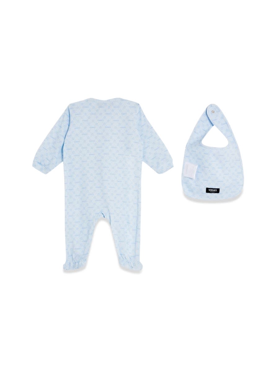 Versace Gift Set 2 Pieces Morning All Hearts Jersey + Jersey + Morning Print In Azure