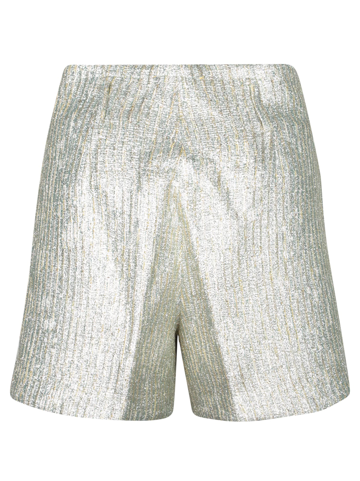 FORTE FORTE SILVER LUREX JACQUARD SHORTS