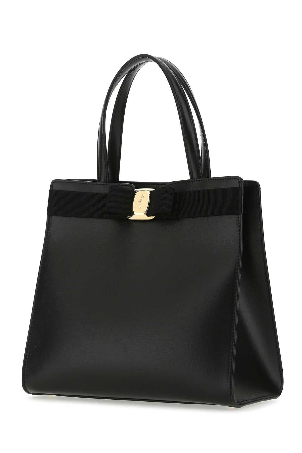 Ferragamo Salvatore  Woman Black Leather Handbag In Nero