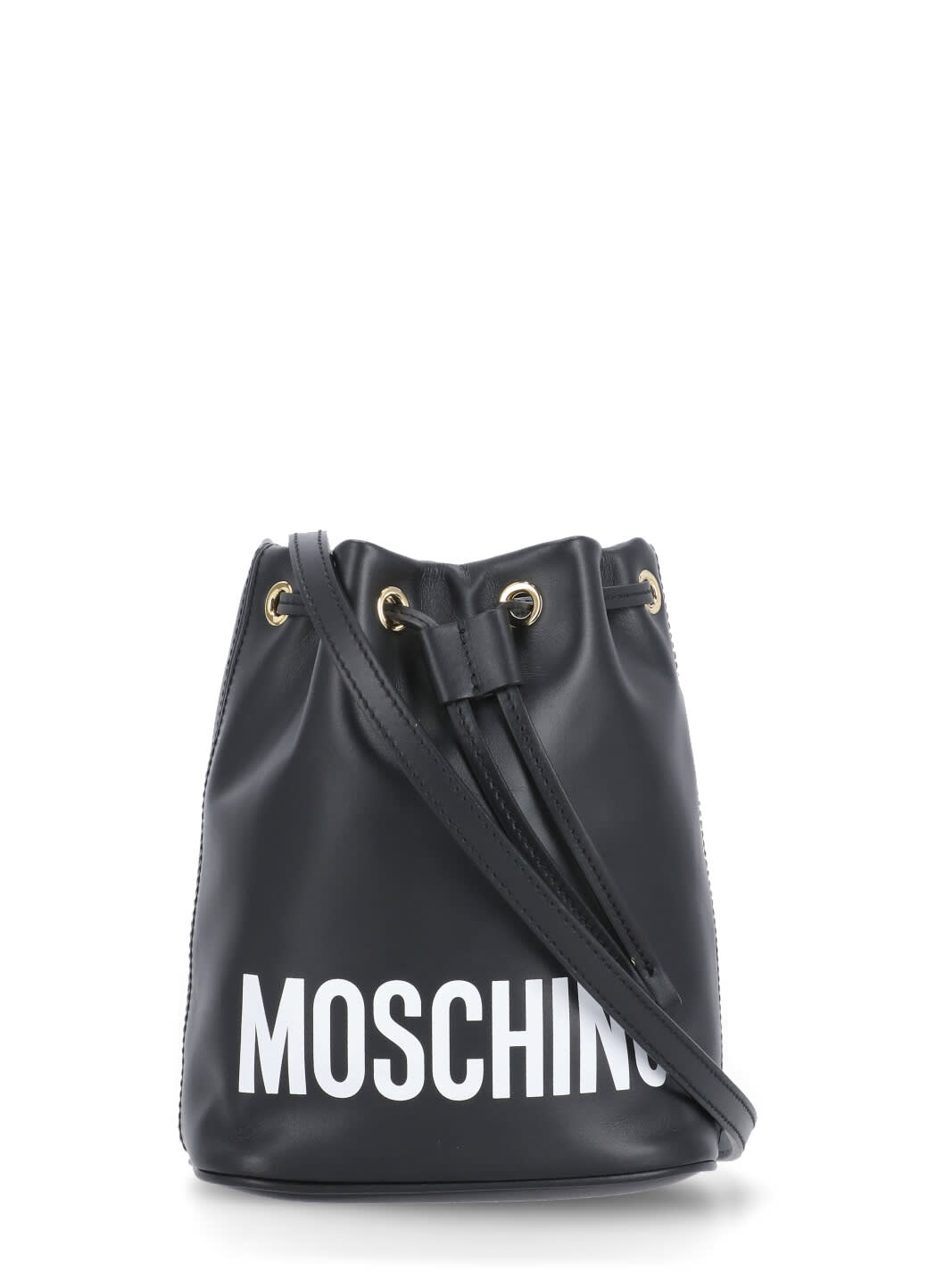 Logo Printed Bucket Shoulder Bag