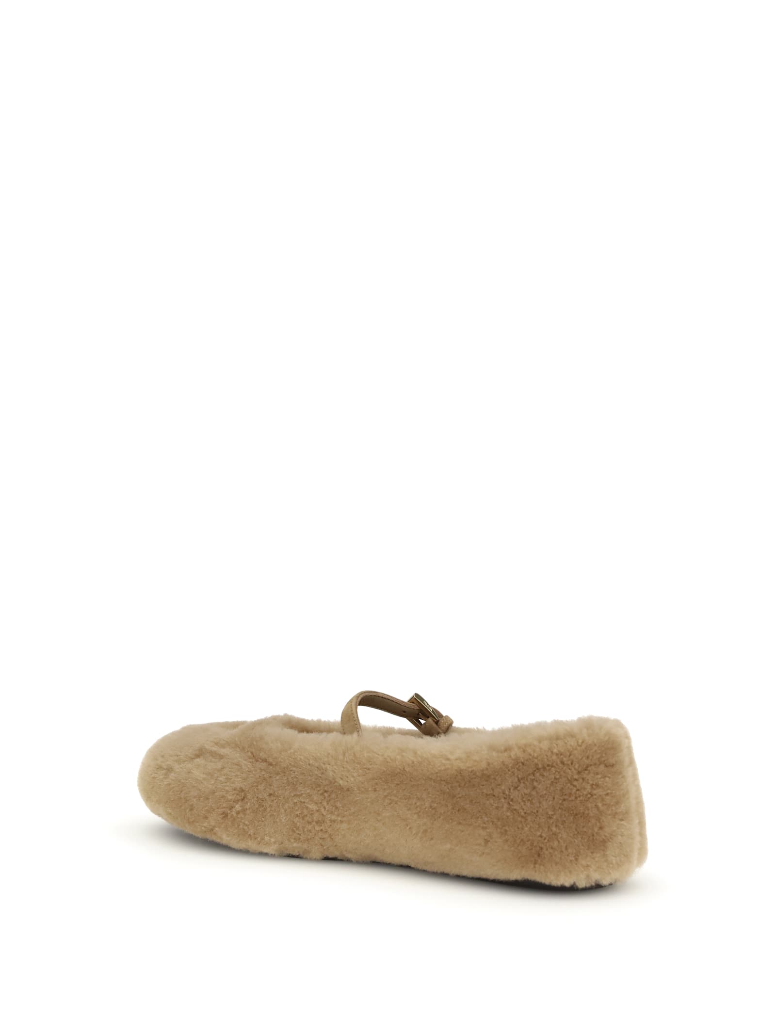 Prada Lambskin Ballerinas In Brown