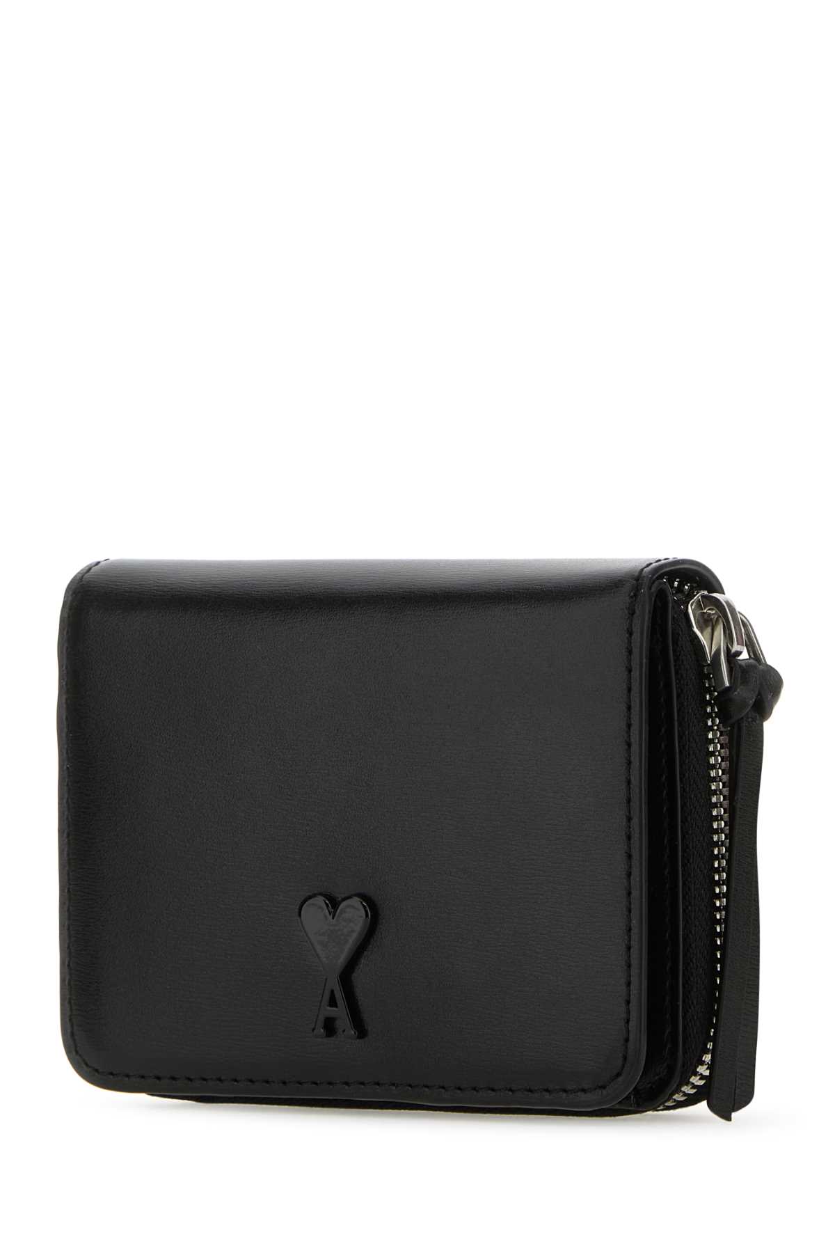 Shop Ami Alexandre Mattiussi Black Leather Wallet In 001