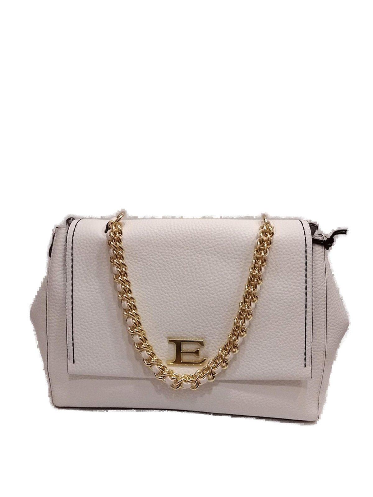 Shop Ermanno Scervino Chain-linked Shoulder Bag In White
