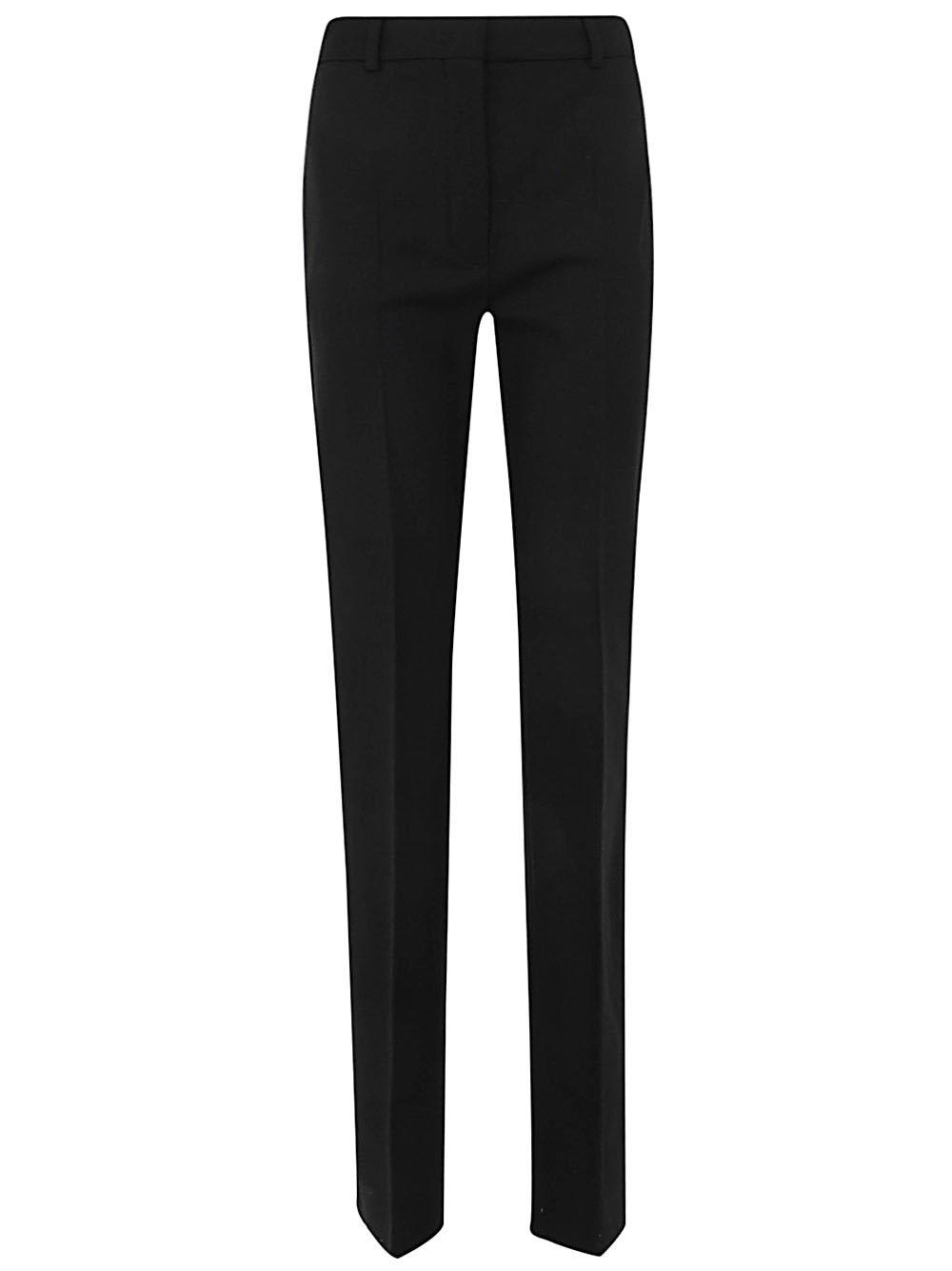 Sportmax Jersey Trousers With Back Pockets And Belt Loops In Nero