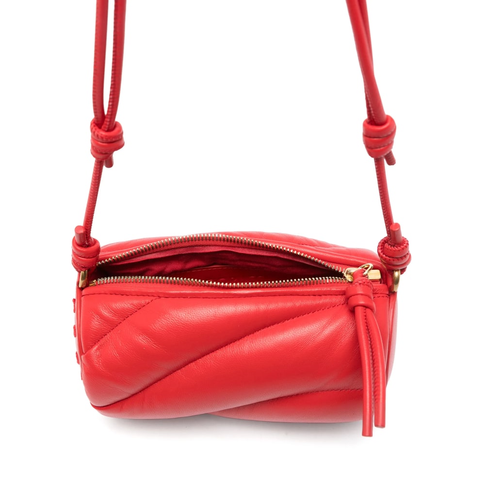 Fiorucci Mella Leather Shoulder Bag In Marshmallow Shape In Red