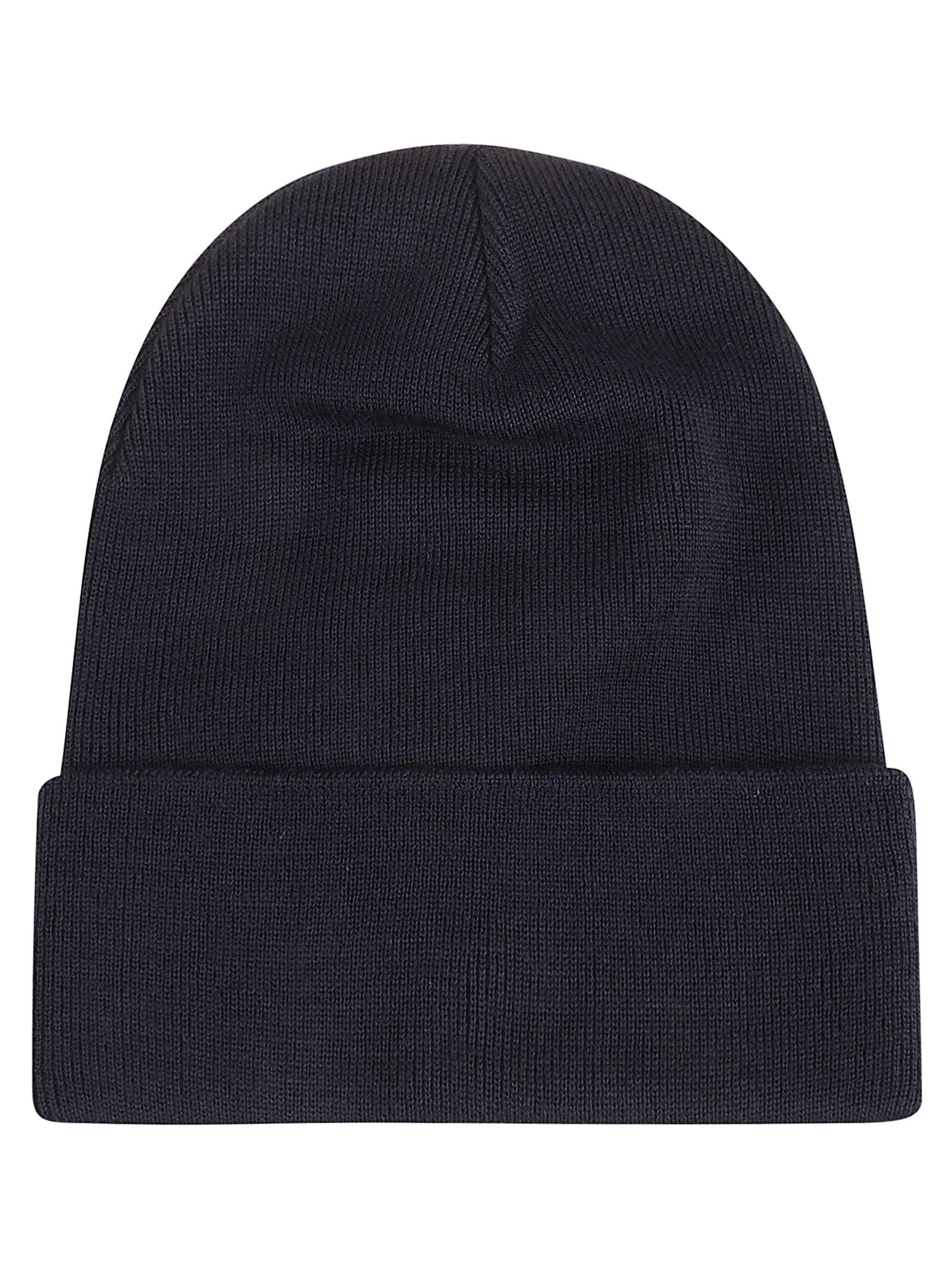 Shop Moncler Logo Classic Beanie In Blue