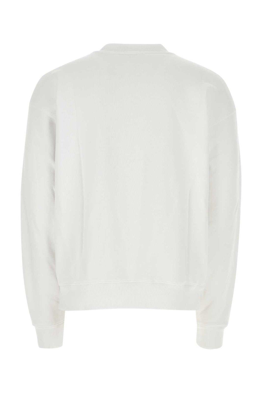Shop Off-white Logo Detailed Crewneck Sweatshirt In White