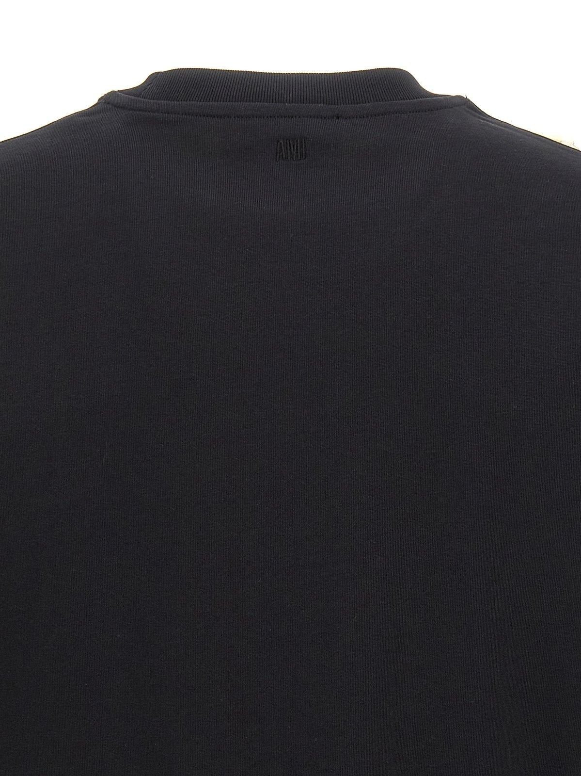 Shop Ami Alexandre Mattiussi Logo Embossed Crewneck T-shirt In Black