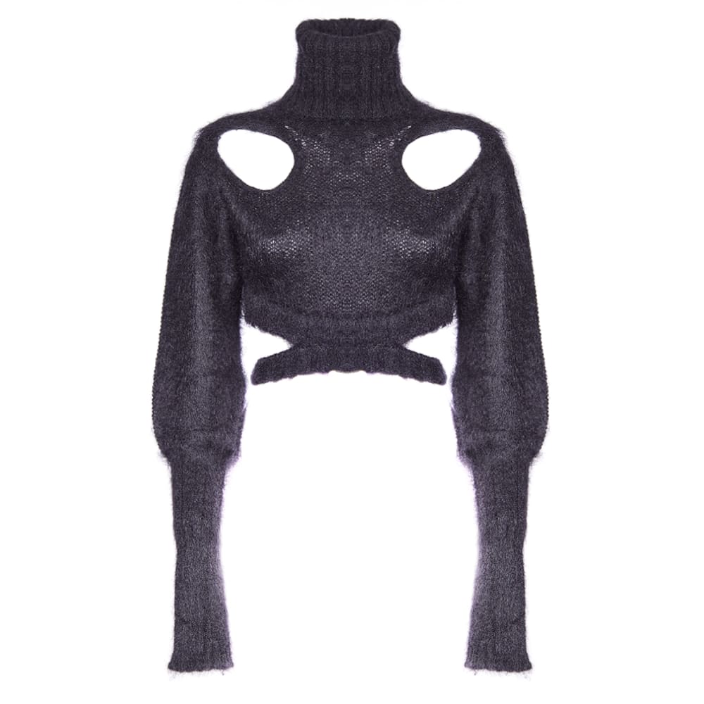 ANDREADAMO Ribbed Knit Mohair Sweater With Cut-out
