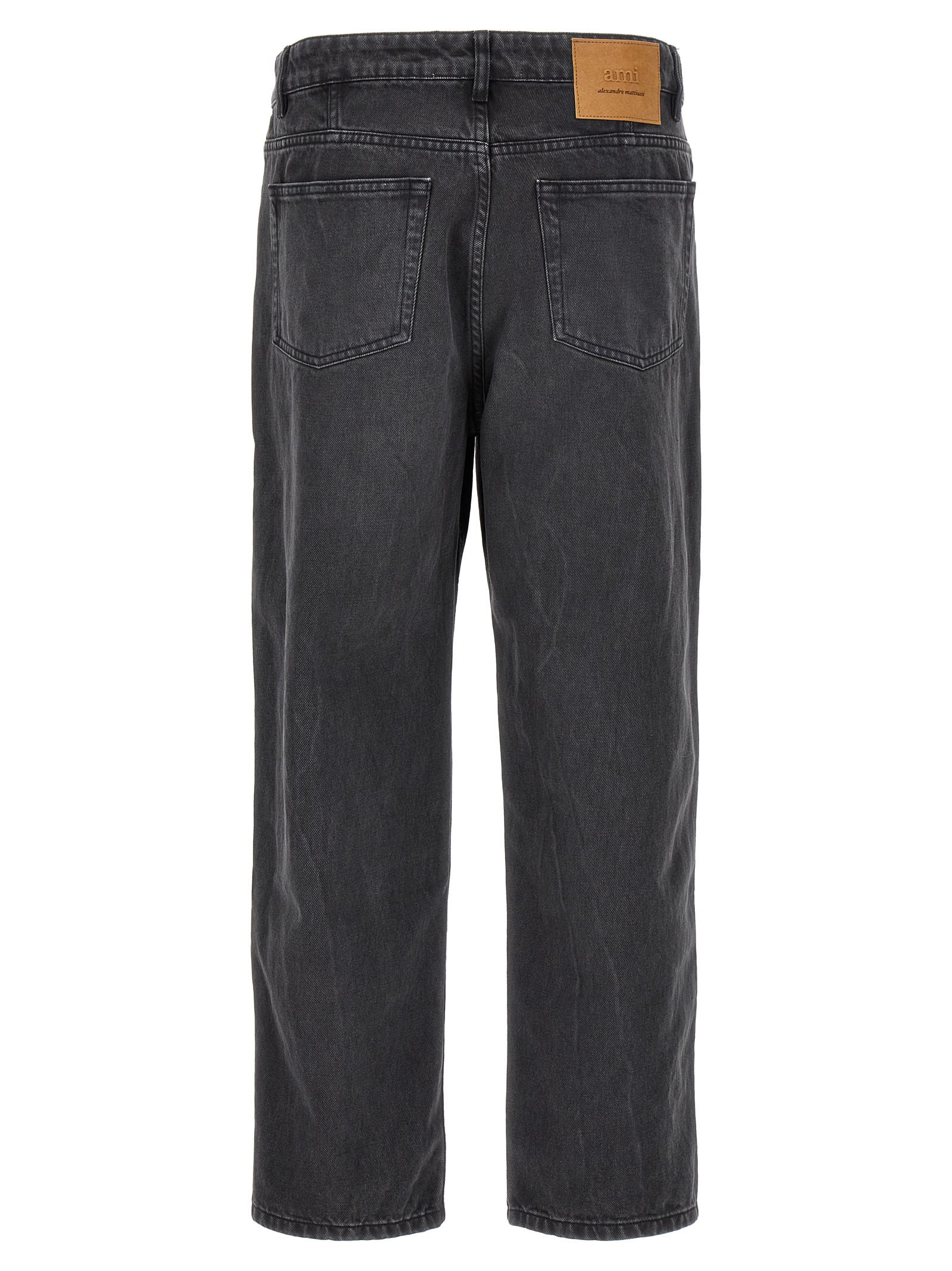 Shop Ami Alexandre Mattiussi Tapered Fit Jeans In Gray