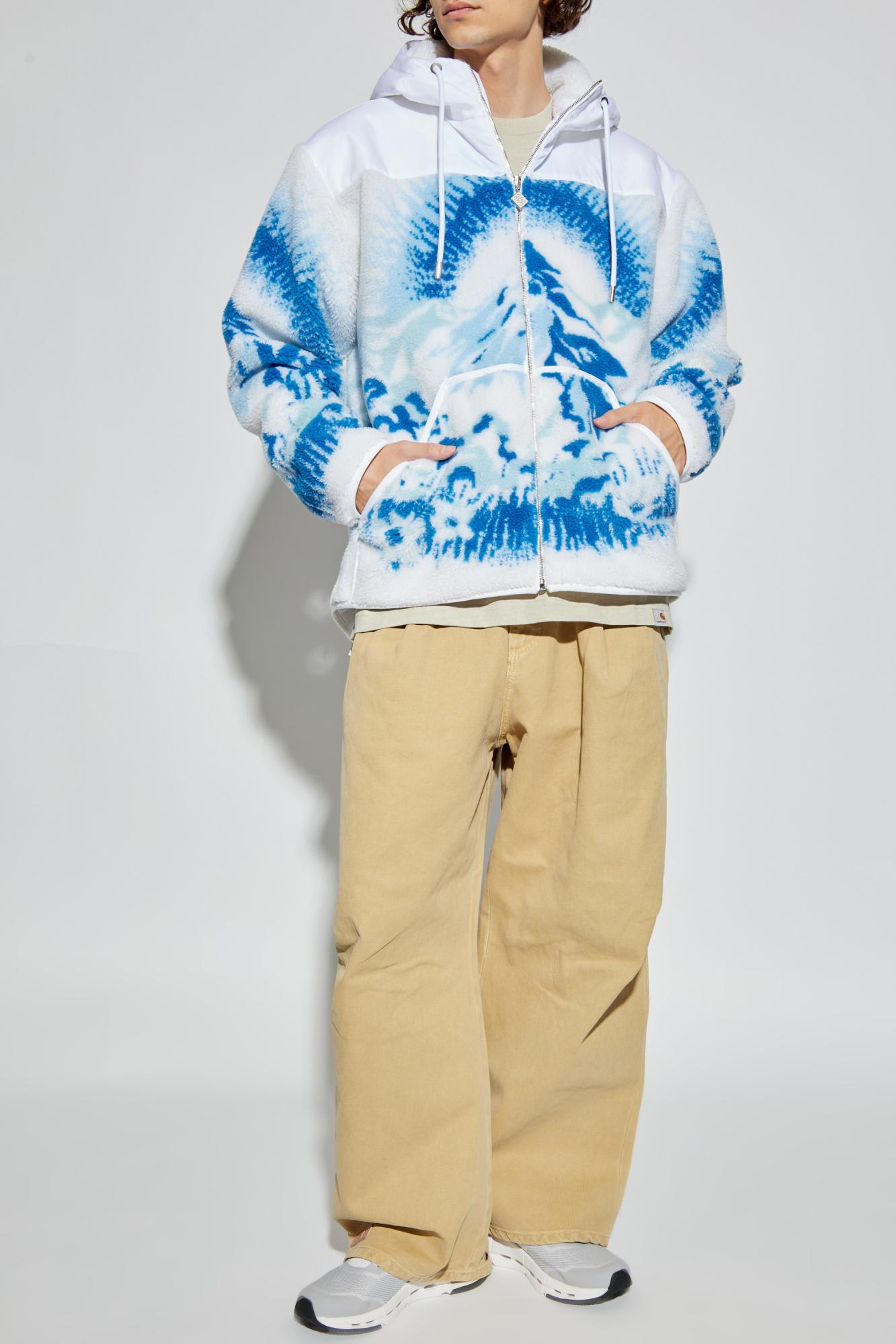 Casablanca Zip-up Hooded Casual Jacket In Blue