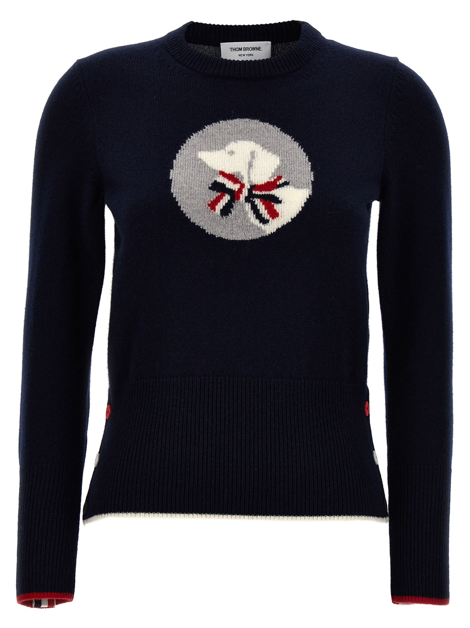 Shop Thom Browne Hector & Bow Sweater In Blue