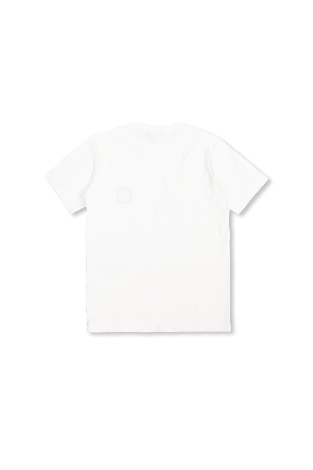Shop Stone Island Junior Compass Patch Crewneck T-shirt In White