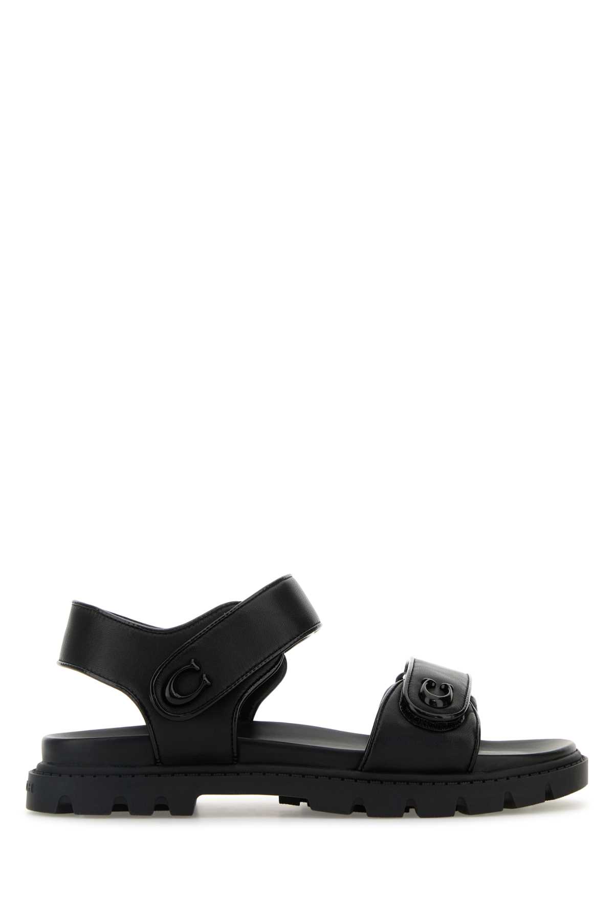 COACH BLACK LEATHER BRYNN SANDALS