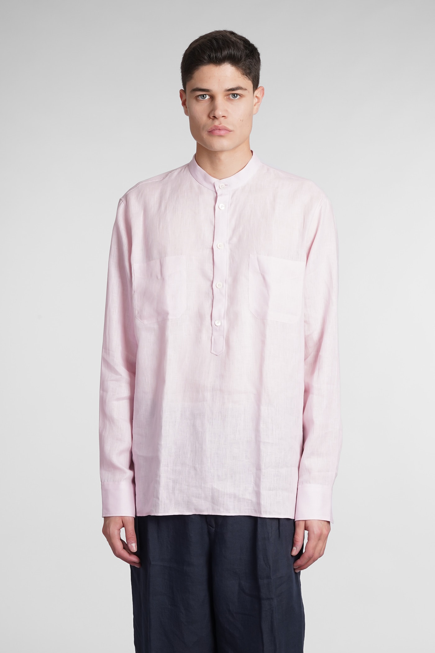 PT01 SHIRT IN ROSE-PINK LINEN