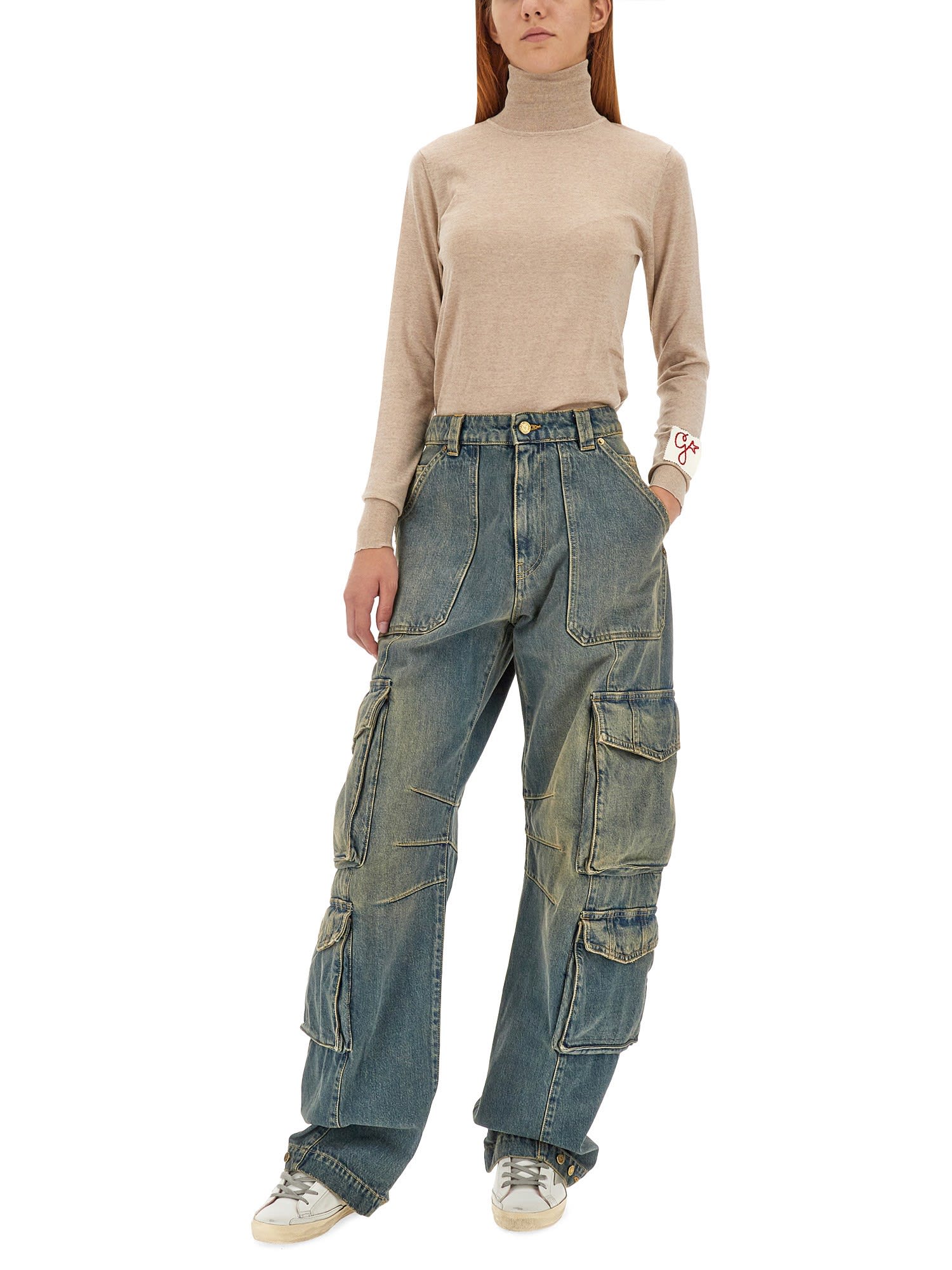 Golden Goose Turtleneck Shirt In Beige