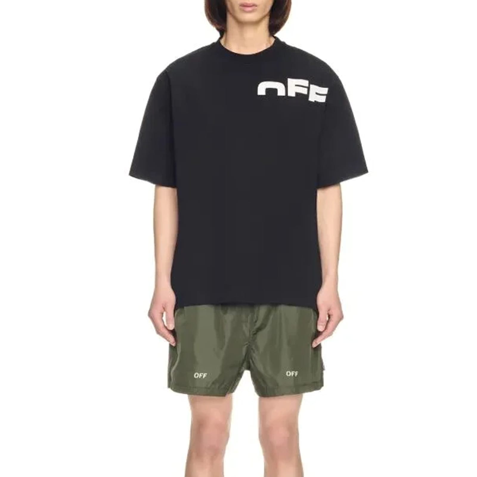 Off-white Cotton Crew-neck T-shirt In Black