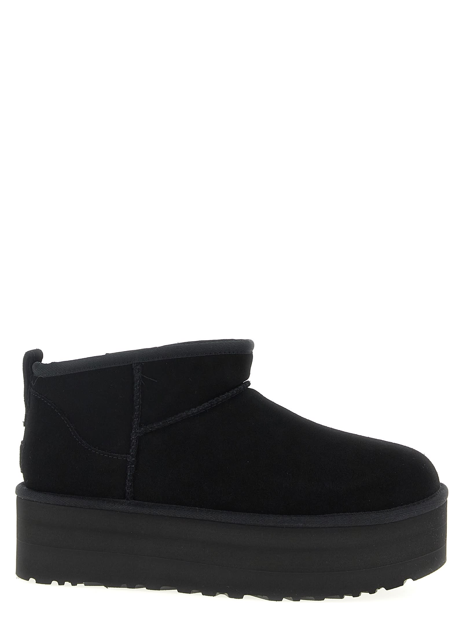 Ugg Classic Ultra Mini Platform Ankle Boots In Black