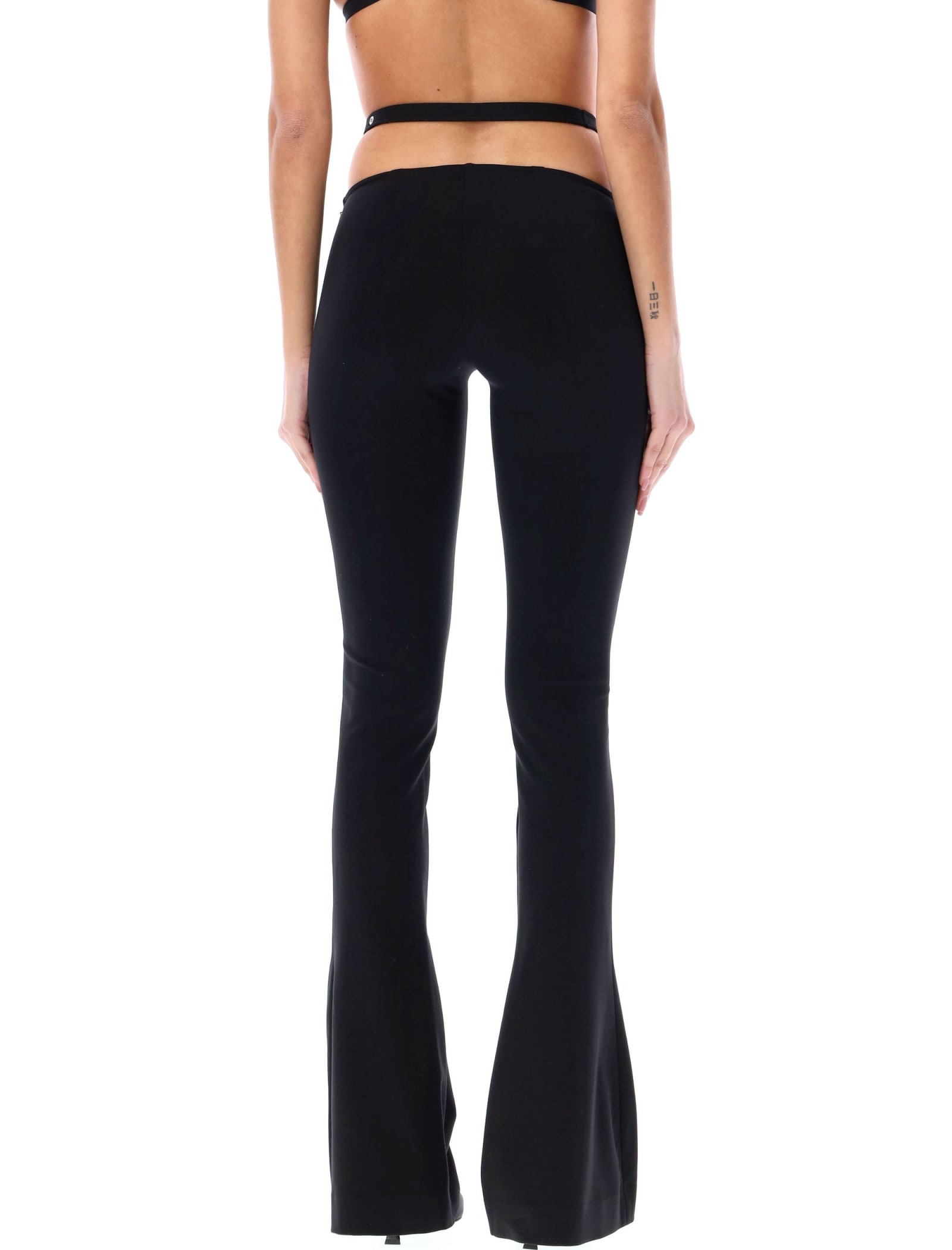 Shop Attico Belted Long Pants In Black