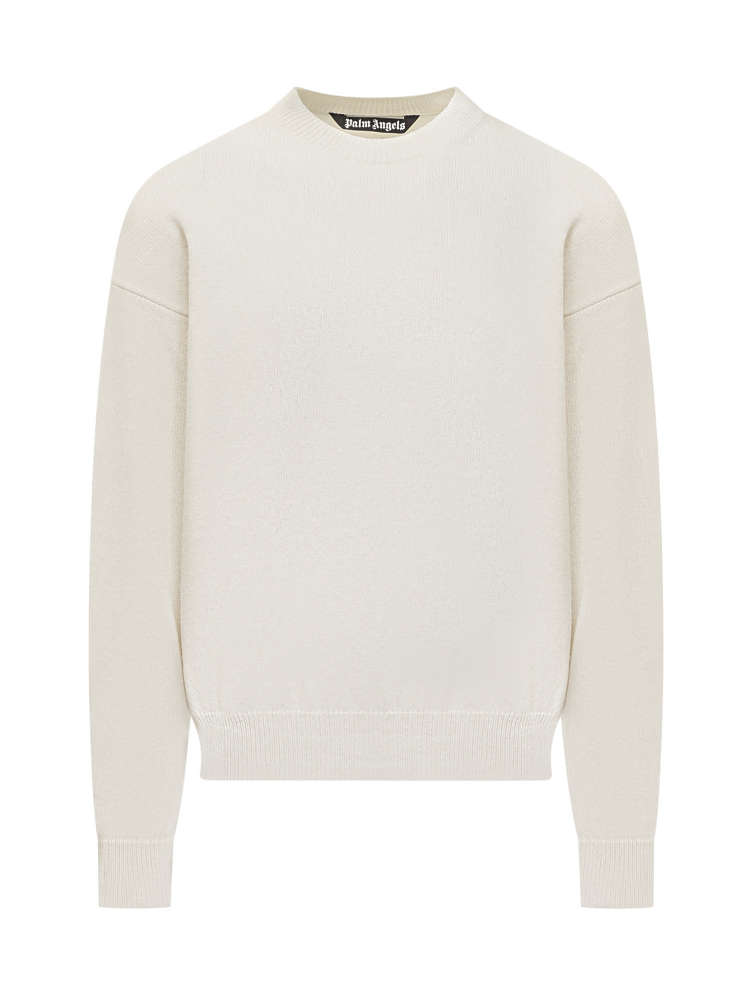 Shop Palm Angels Sweater With Pa Monogram In Off White Black