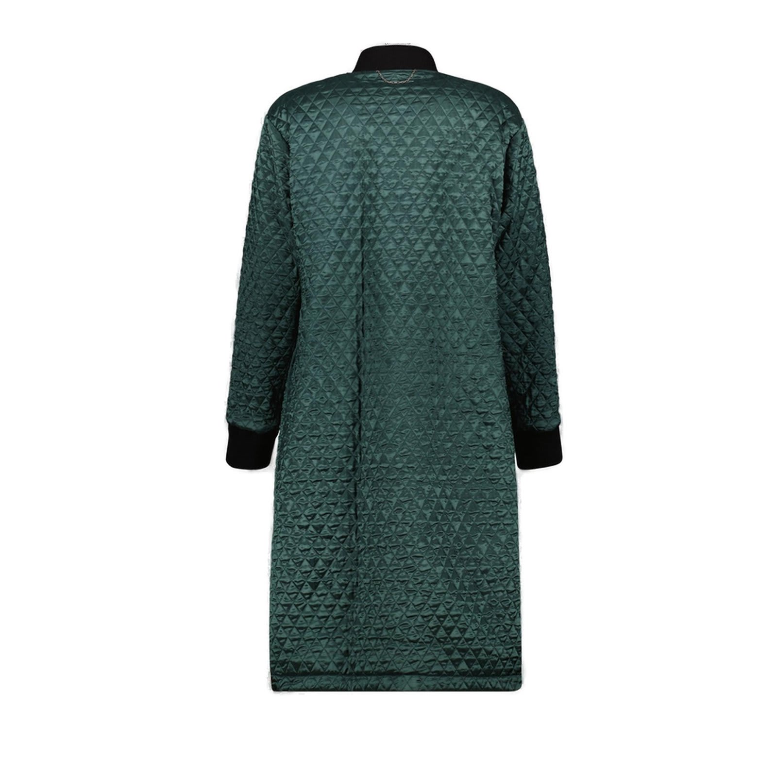 Shop Mm6 Maison Margiela Zipped Reversible Coat In Green/black