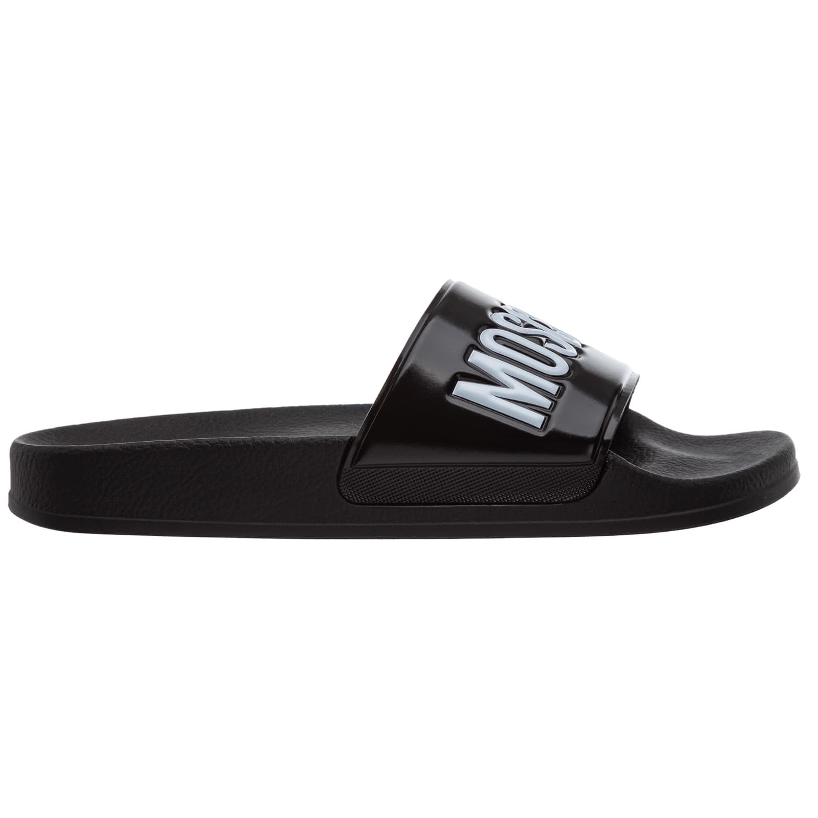 Buy Moschino Logo Slides online, shop Moschino shoes with free shipping