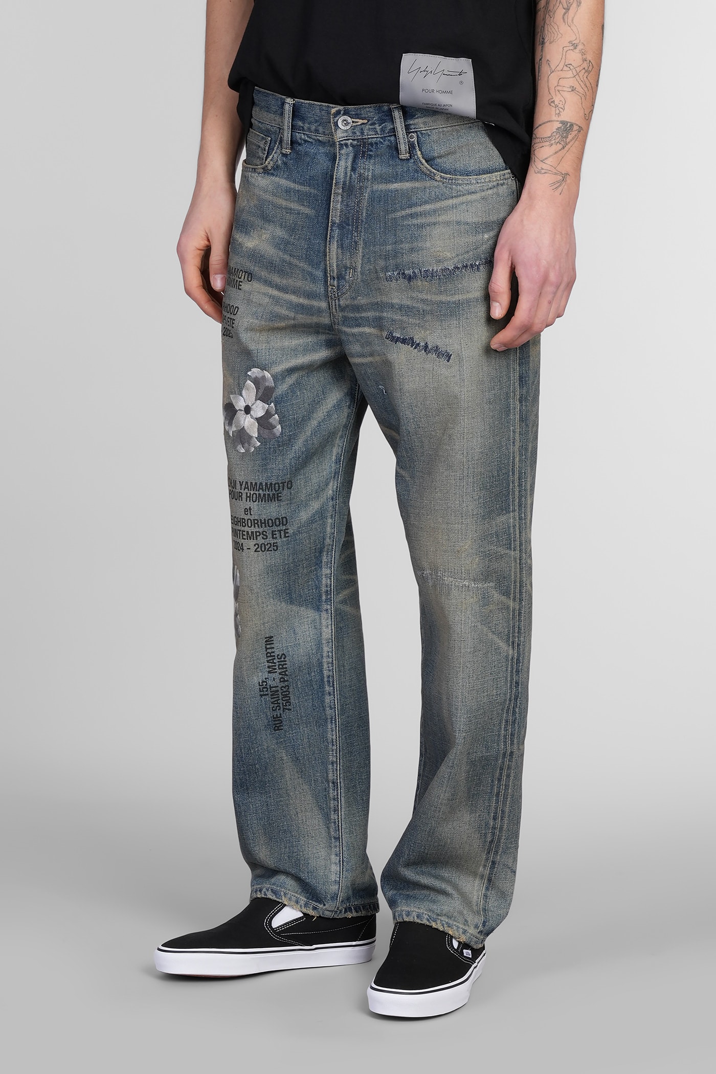 Shop Yohji Yamamoto Jeans In Blue Denim