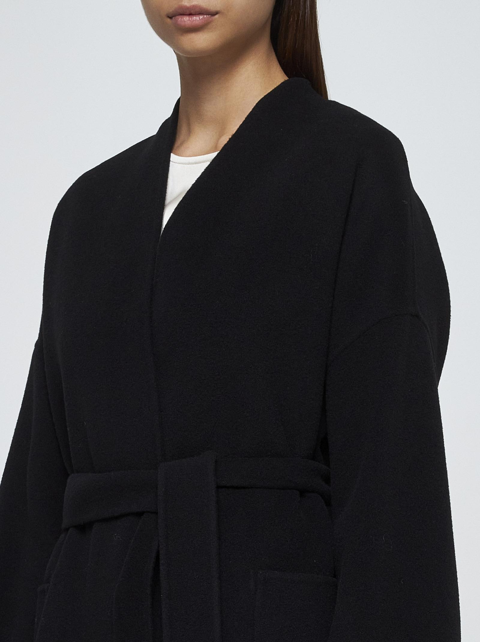 Shop Weekend Max Mara Eris Belted Wool Coat In Black