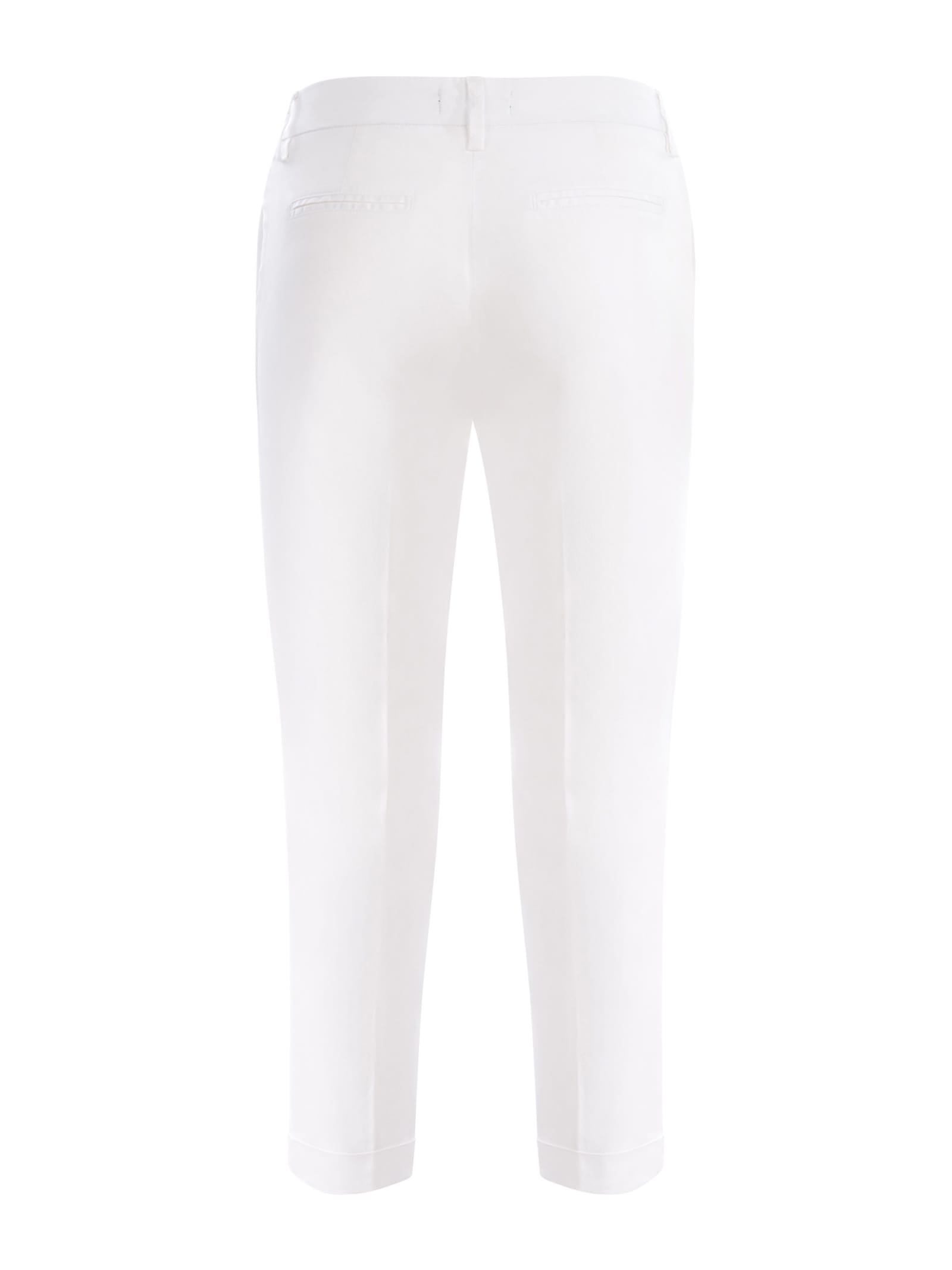 Shop Fay Trousers  Chino In Stretch Cotton In Bianco