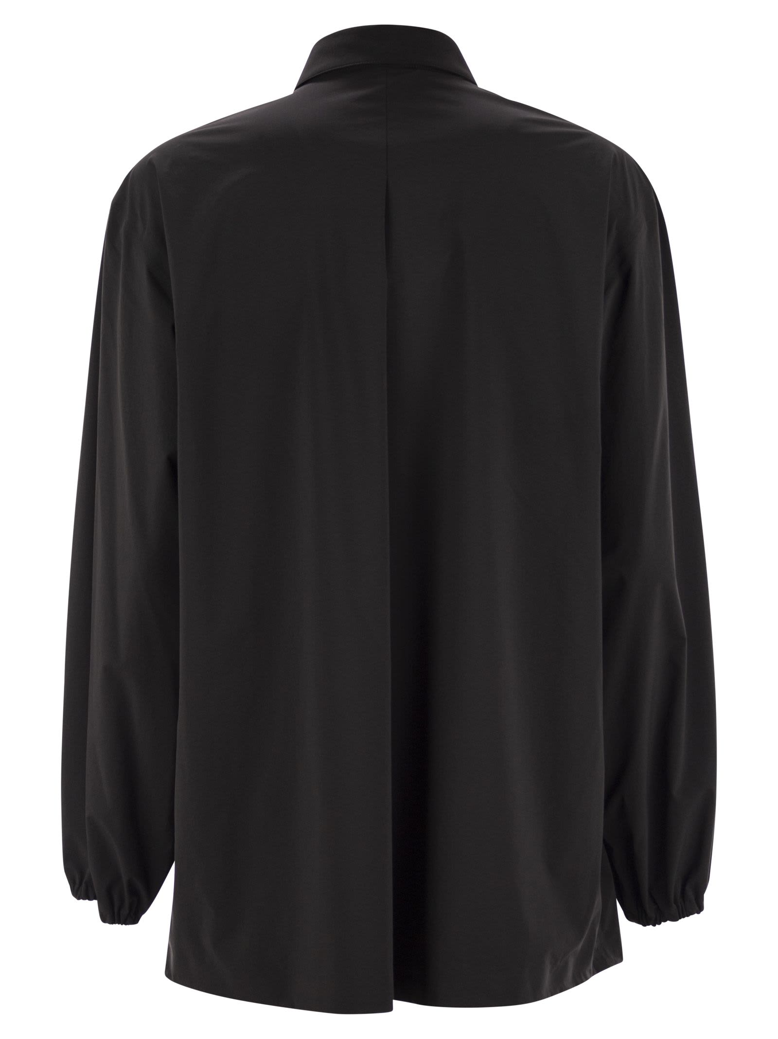 Herno Elasticated Cuff Textured Shirt In Black