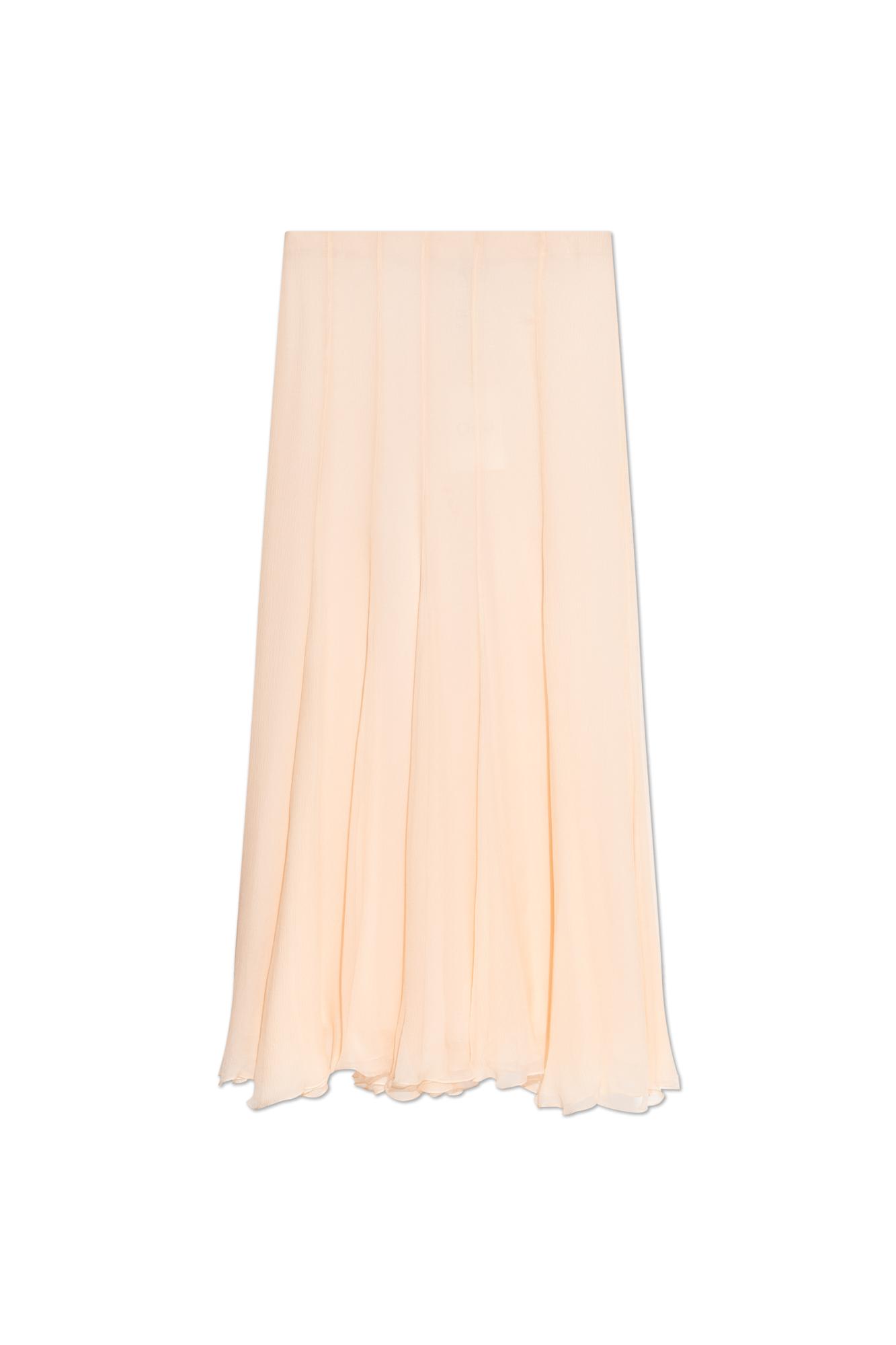 Chloé Women Silk Muslin Maxi Skirt In Pink